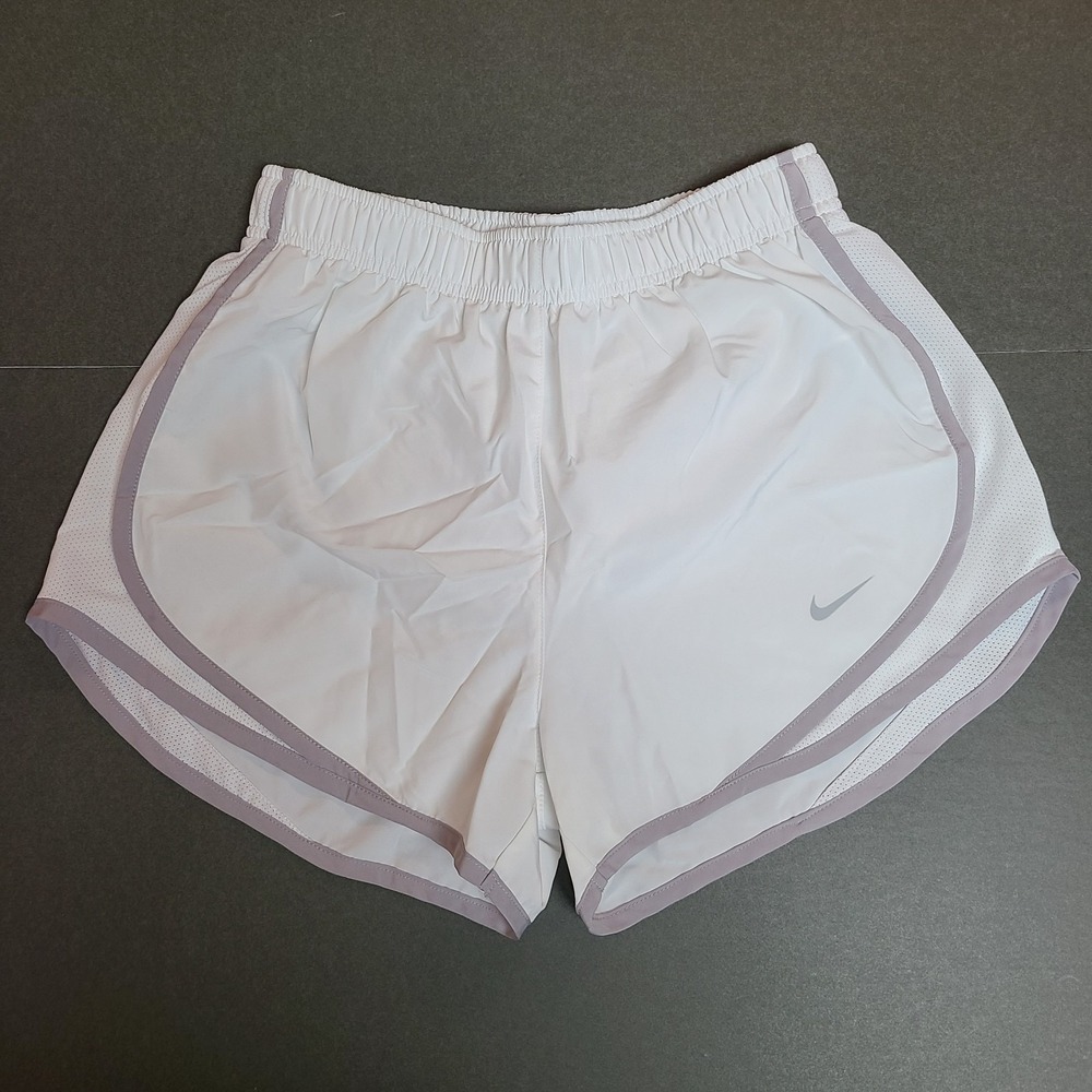 Nike Tempo Running Shorts Dri-FIT Brief-Lined 3" Inseam White, Women Size Small